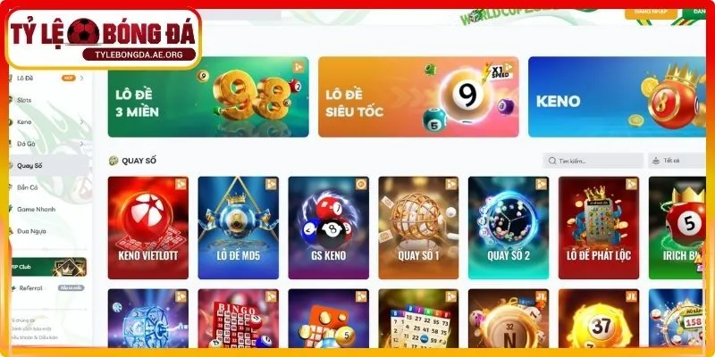 Khám phá sảnh Xổ số online