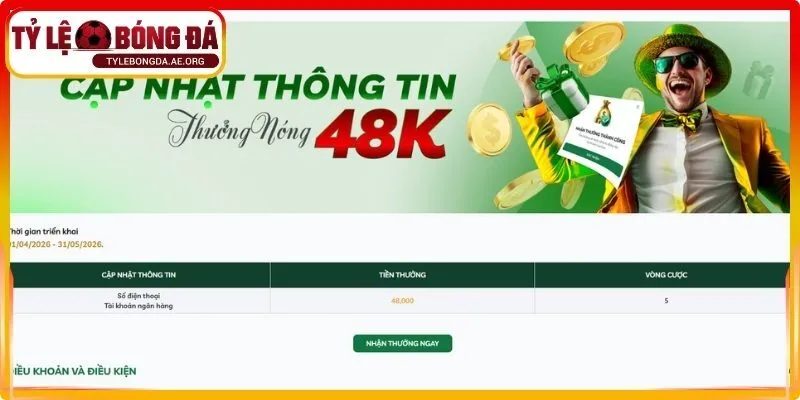 Thưởng đăng ký miễn phí, không cần nạp tiền